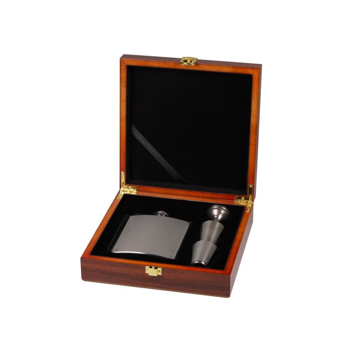 Flachmann Set Edelstahl poliert