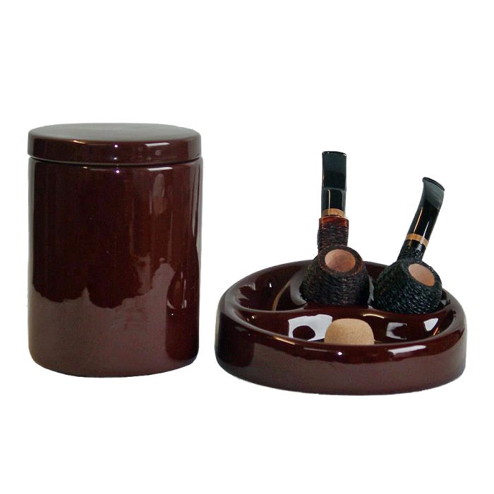 Tabakset Keramik, braun kaufen