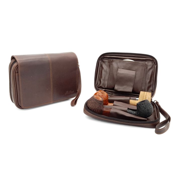 Guy Janot 4er Pfeifentasche, Crazy Horse-Leder