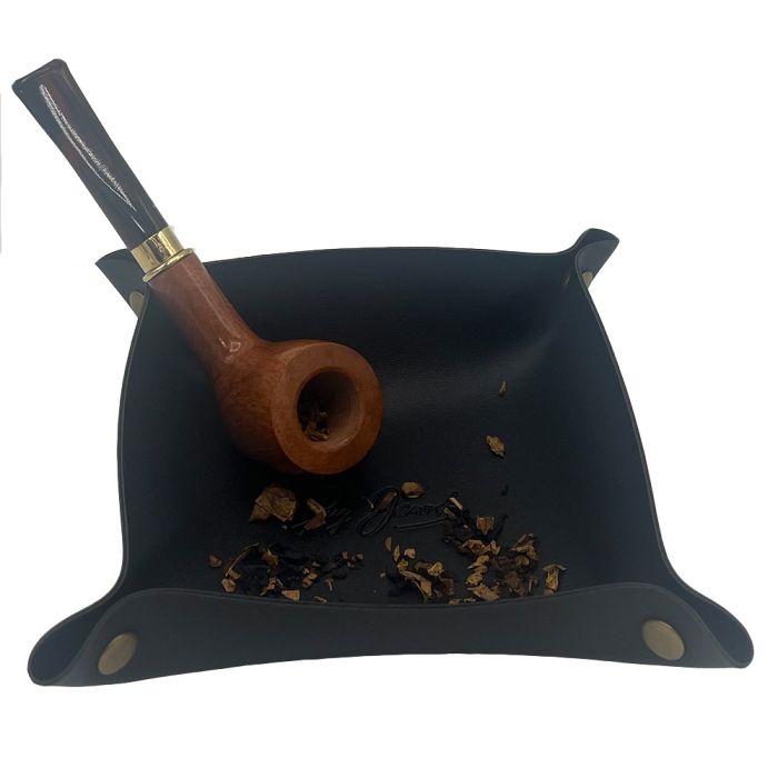 Pfeifen-Tablett Kunstleder, schwarz, groß