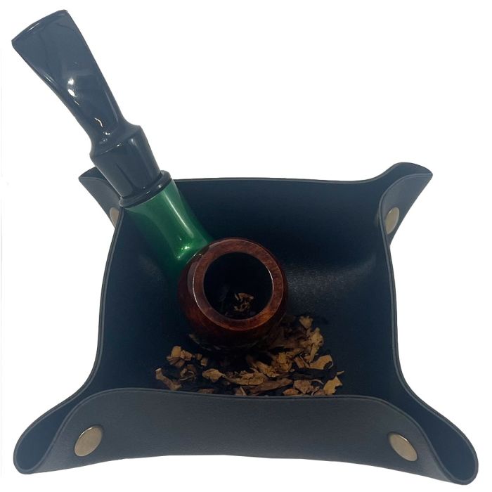 Pfeifen-Tablett Kunstleder, schwarz