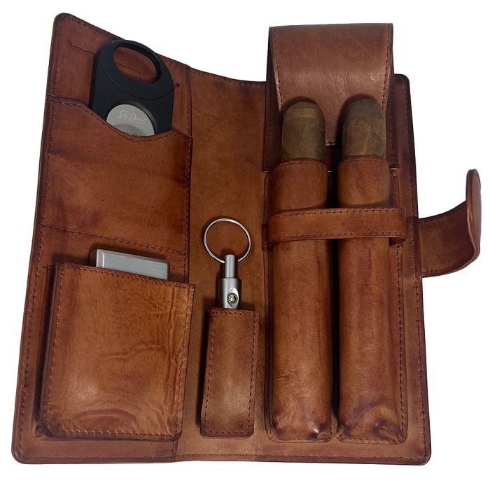 Guy Janot Kombi Zigarren Etui, Leder