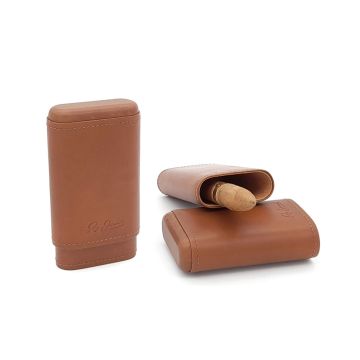 Guy Janot Zigarrenetui 3er Robusto cognac