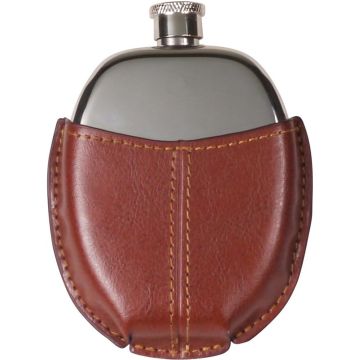 Flachmann Edelstahl oval