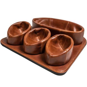 Pfeifenablage Leder braun antik